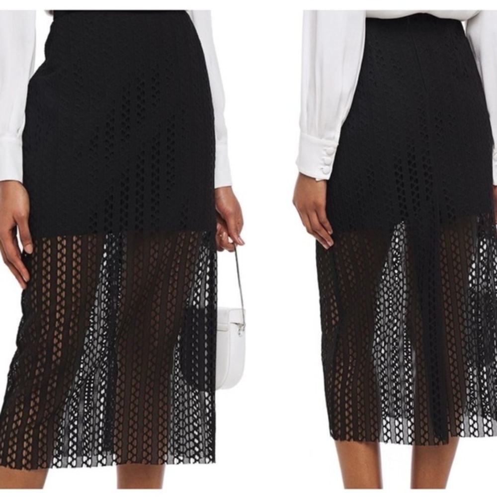 Philosophy Serafini Velvet Lace Midi Skirt, Size 6